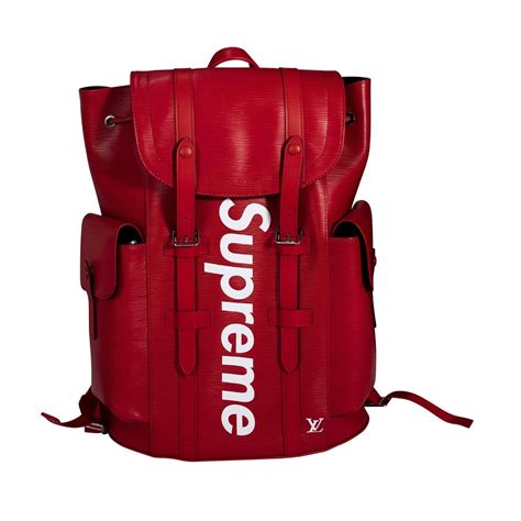 Zaini Louis vuitton x supreme in Pelle Rosso 